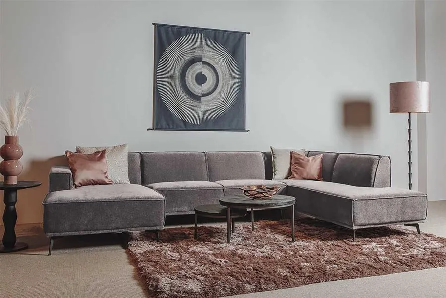 Korting Leeds Chaise L - 2 5 - Ottoman R - City 453 Moss Grey